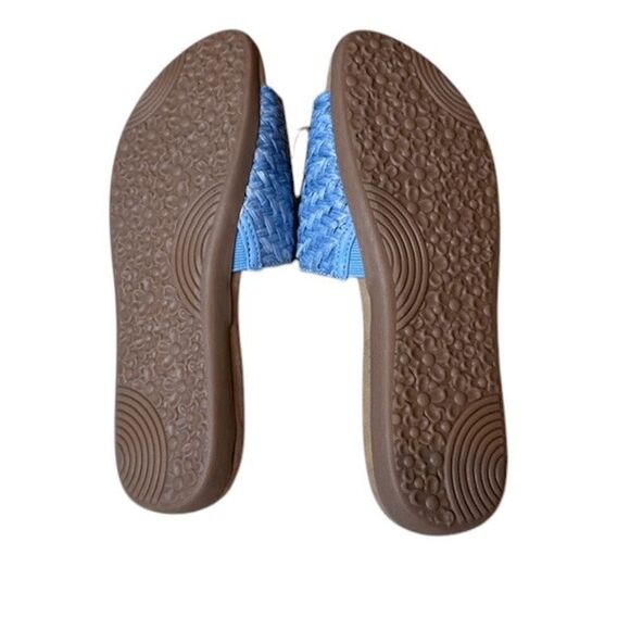 NWOT Cliffs by White Mountain Women's Flawless Slide Sandal in Blue Raffia Size - Picture 8 of 9